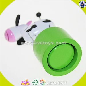 Wholesale cute design wooden thumb toy fashion cows shape kids wooden animal toy lovely baby wooden animal toy W06D068