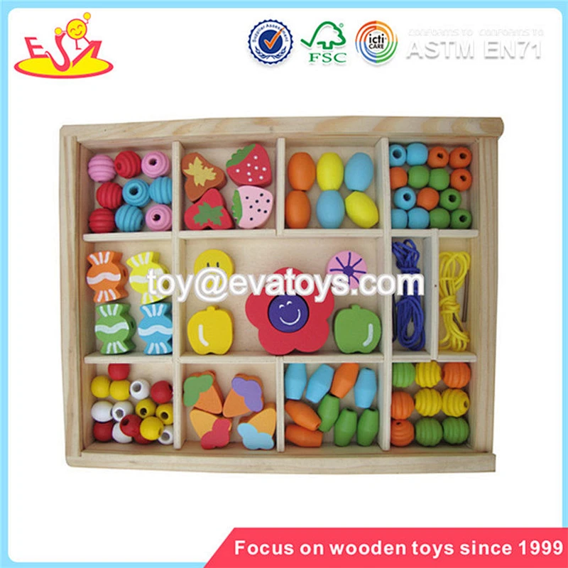 Wholesale interesting wooden string beads toy diy useful baby wooden string beads toy W11E015