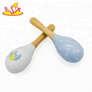 New design musical mini wooden toddler maracas for education W07I141