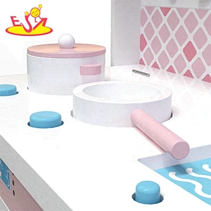2018 Original Design pretend niños cocina de madera en color rosa W10C419