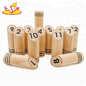 High quality family skittle numbers wooden kubb viking game for outdoor W01D013