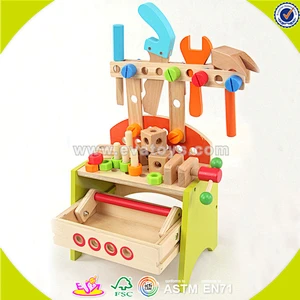 wholesale best design wooden tool cart toy,educational kids wooden walker toy,top kids wooden tool cart toy W03D058