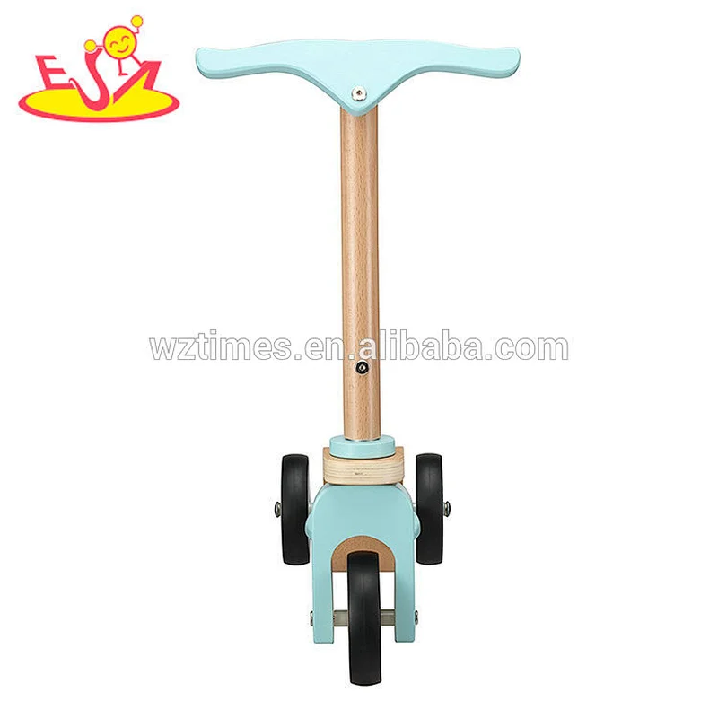 2018 Wholesale high quality wooden baby toys wooden scooter kids child with simple design W16B005