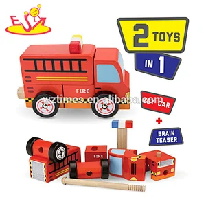 2018 Wholesale puzzle toys mini wooden car toys to develop kids hobbies W04A375