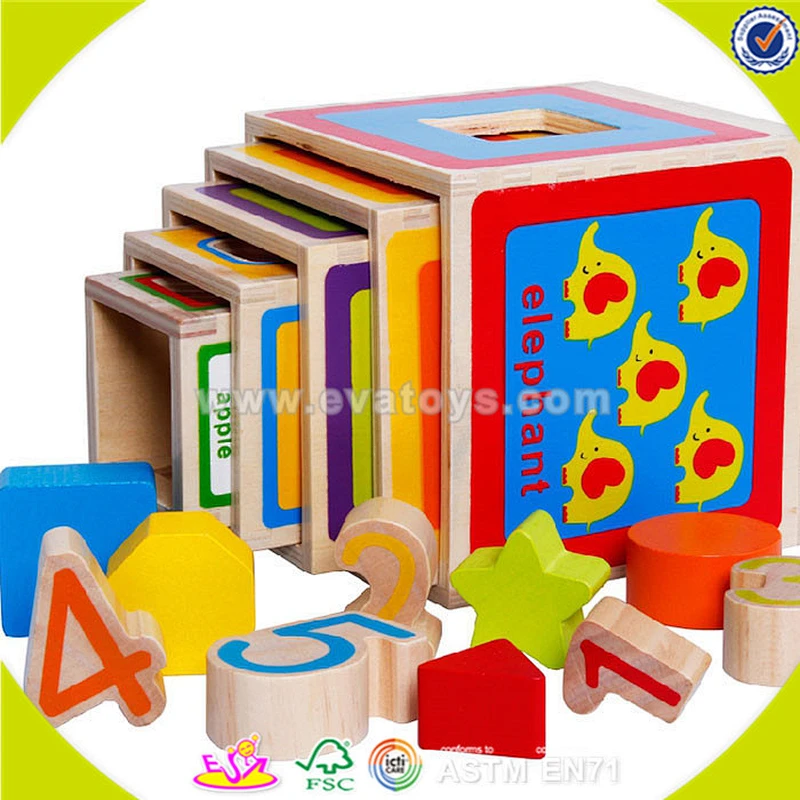 wholesale children educational wooden stacking and nesting toy for sale W13D061