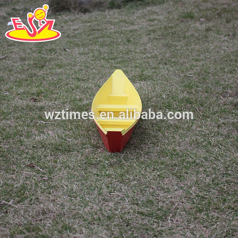 Wholesale attractive low price wooden boat toy bring fun for children W04F002