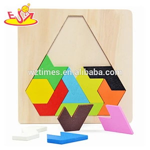 2018 Wholesale high quality wooden triangle puzzle for kids education W14A167