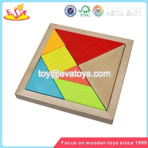 Wholesale interesting kids wooden tangram game customize children wooden tangram game W11D008