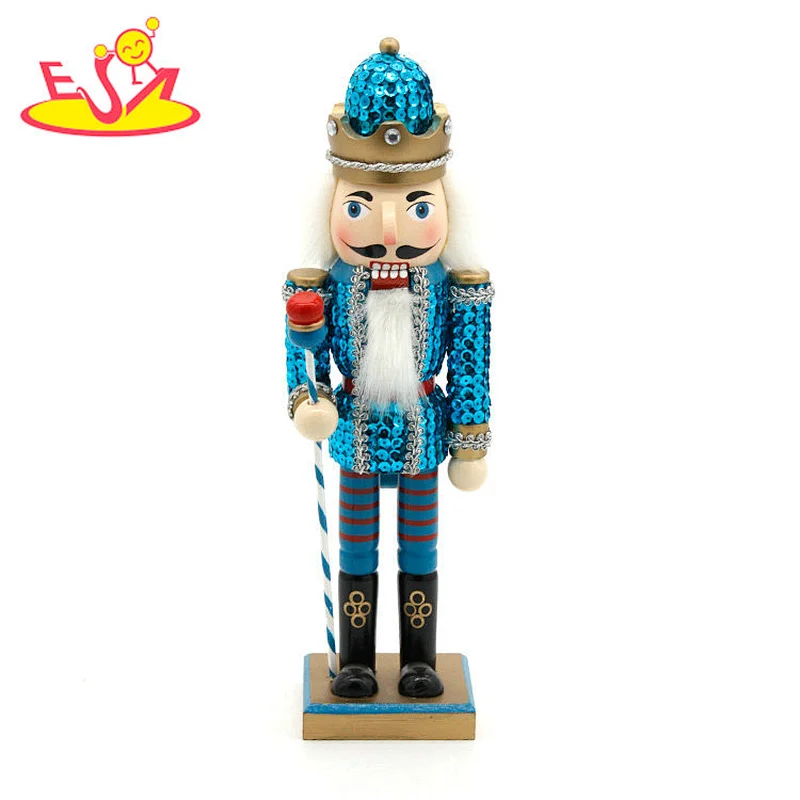 2018 Wholesale mini fashion design nutcracker doll toys wooden blue nutcracker for sale W02A292