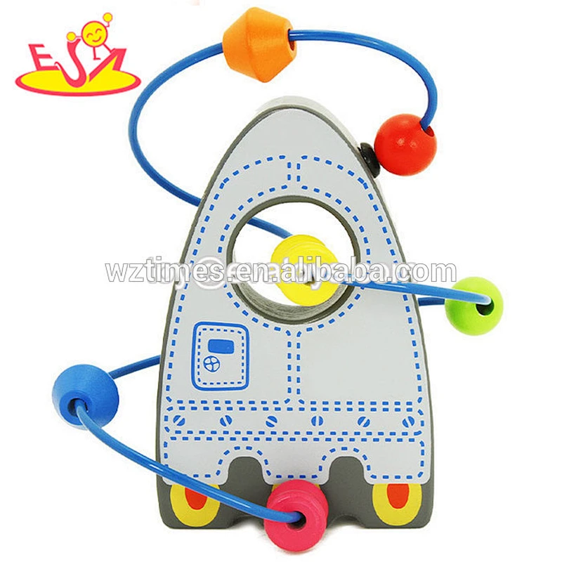 Bunte hölzerne Schnur des Großhandelss bördelt Spielzeug Achterbahn bördelt Spielzeug für Baby W11B056