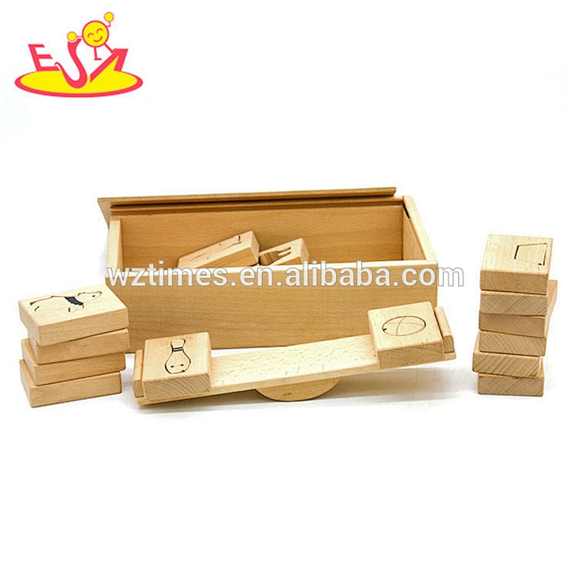Neues Design für Kinder Zirkustiere Holzblockspiel für Bildung W11F077