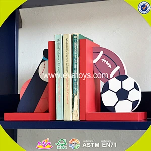 wholesale popular baby football wooden bookends W08D048