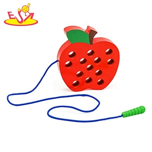 New arrival worm eat apple wooden toy threading for baby early development W11E095