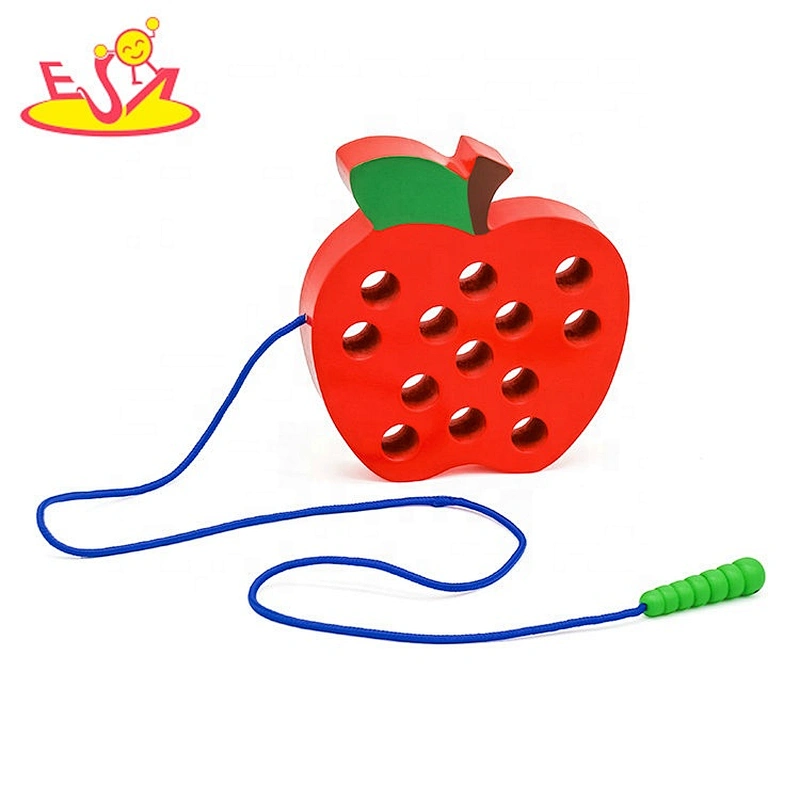 New arrival worm eat apple wooden toy threading for baby early development W11E095