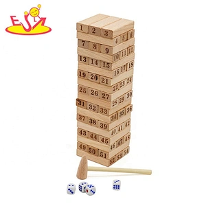 High quality educational wooden tower stack game for kids W13D216