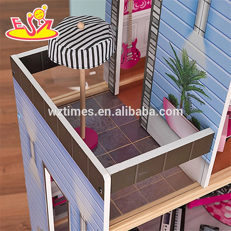 Wholesale modern style kids wooden doll house toy fashionable baby wooden doll house toy W06A222