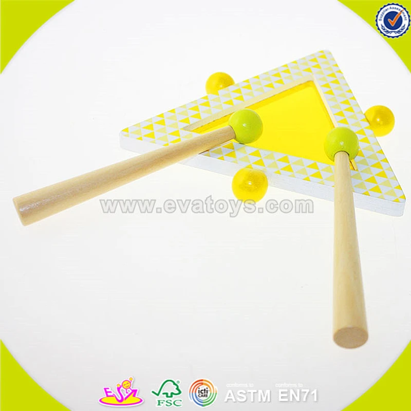 wholesale top sale wooden triangle drum toy,child wooden triangle drum toy set toy,wonderful yellow wooden drum toy W07J037