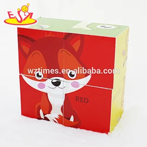 Venta al por mayor 4 piezas de cubo de madera educativo rompecabezas para niños W14F050