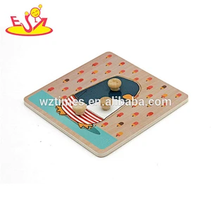 Wholesale lovely kindergarten toy wooden animal shape peg puzzle toy for kids W14M104