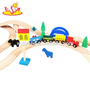 2018 wholesale baby wooden train toy tracks 39 pieces wooden train toy tracks W04C055