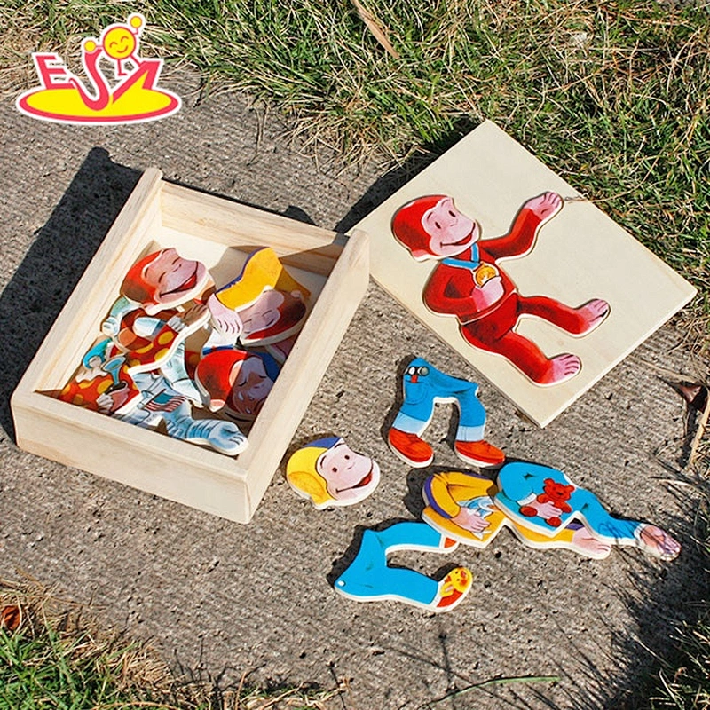 Top sale educational 3d kids wooden games puzzles for wholesale W14D013