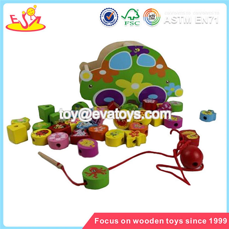Wholesale DIY intelligent wooden beads box toy colorful kids wooden beads box toy W11E011