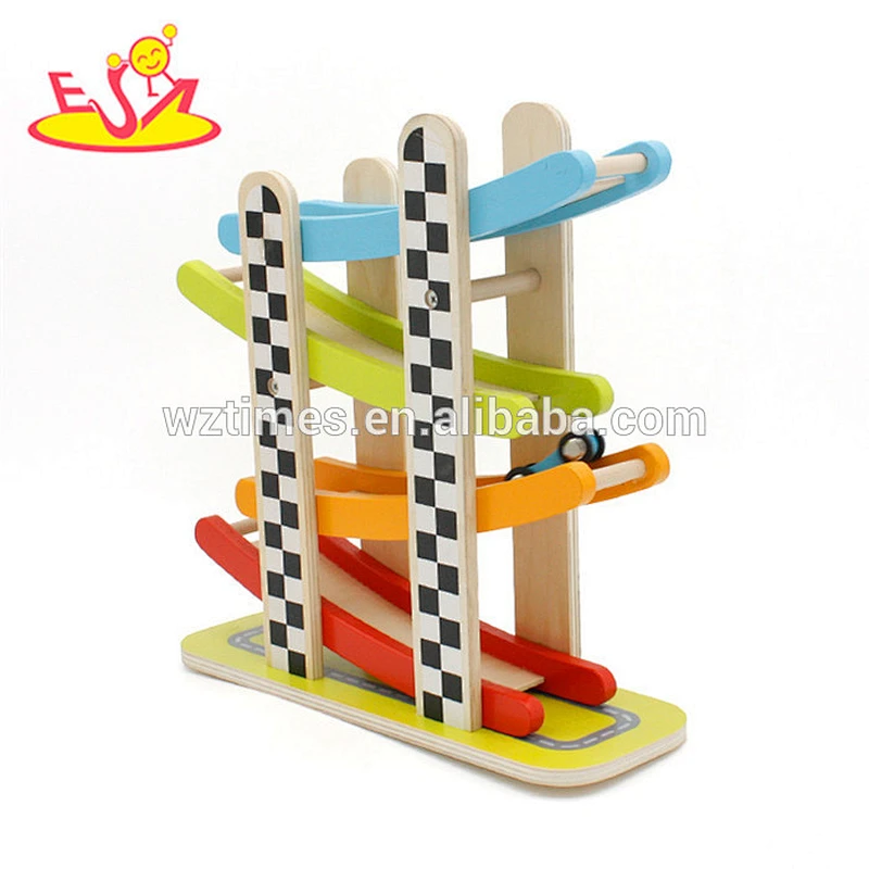 Customize mini railway set wooden toy car track for children W04E059
