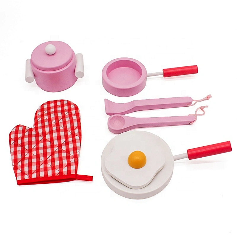 wholesale kids wooden toy pots and pans for pretend play W10B084