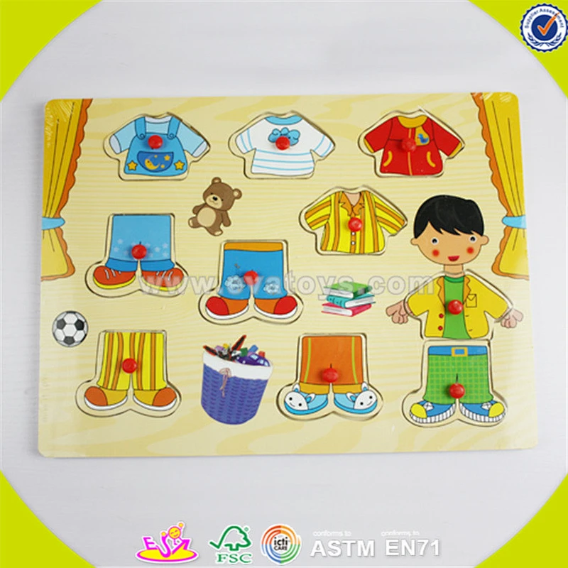 Wholesale top wooden early babyhood jigsaw toy great early babyhood jigsaw toy brain training puzzle W14A086