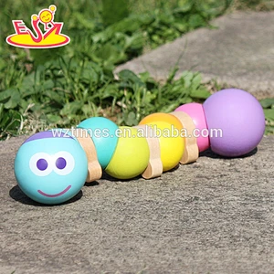 2018 Wholesale wooden caterpillar toy baby wooden caterpillar toy children wooden caterpillar toy W01B034