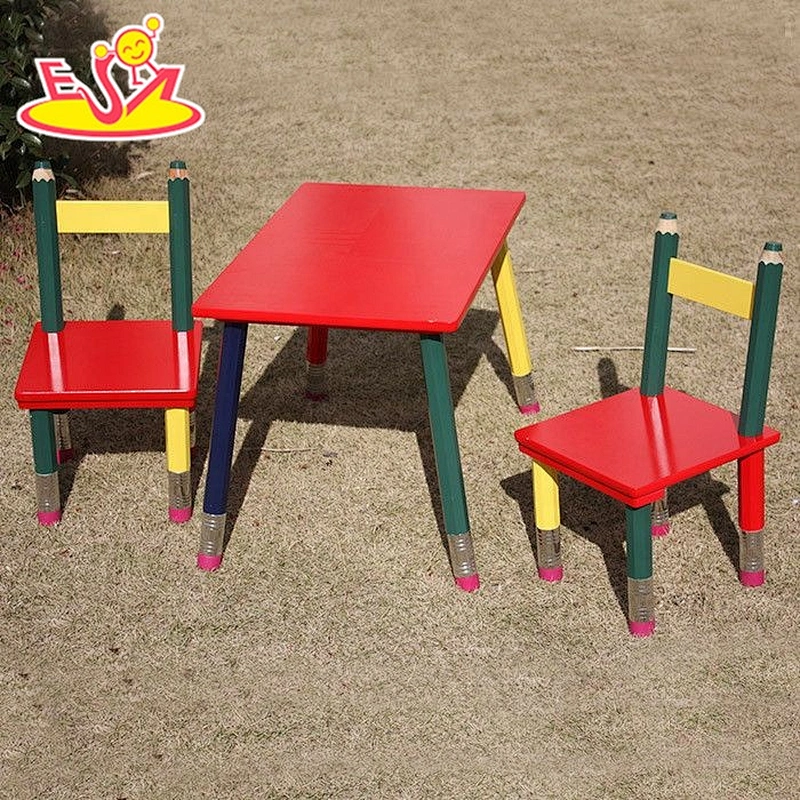 Most popular wooden doll table set with 2 chairs W08G138