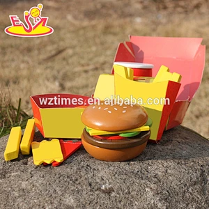 2018 Großhandel vorgeben Spielzeug Holz Kleinkinder spielen Lebensmittel Top Sale Holz Kinder spielen Essen W10B186