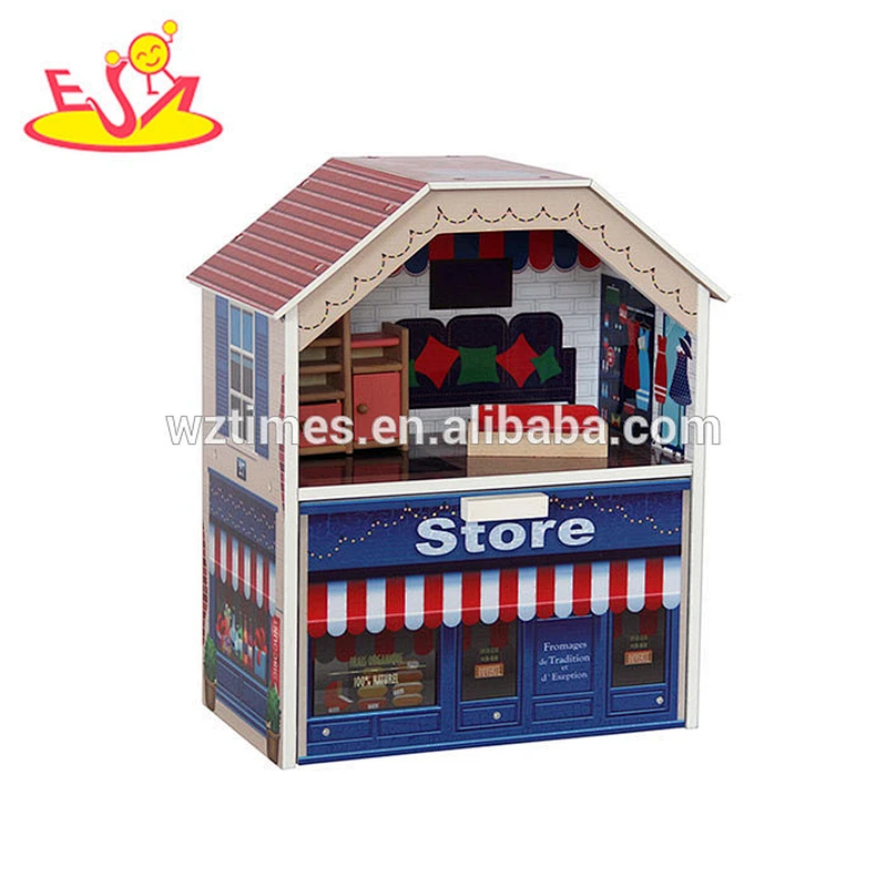 2018 wholesale top baby wooden doll house W06A141