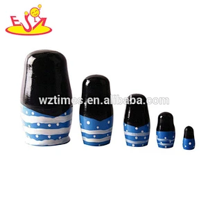 Wholesale pretty birthday gift for girls wooden toy russian nesting doll for kids W06D087