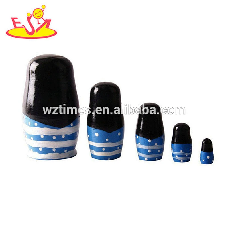 Wholesale pretty birthday gift for girls wooden toy russian nesting doll for kids W06D087