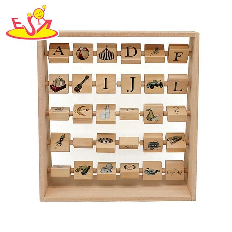 New hottest first alphabet abacus wooden learning toys for toddlers W12C013