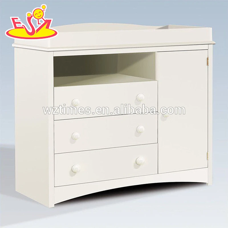 2018 New arrival safety wooden baby changing table with drawers W08C120