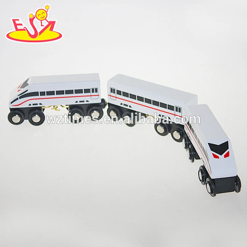 Wholesale newest product children wooden high speed train set toy bring fun W04A130