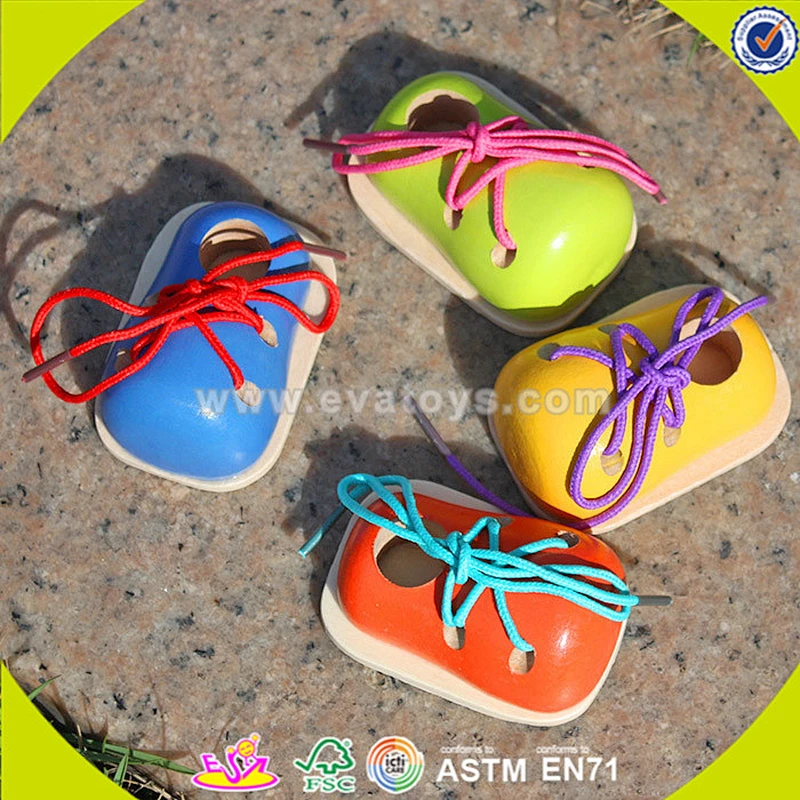wholesale baby wooden toy shoes fashion kids wooden toy shoes popular children's wooden toy shoes W02A089