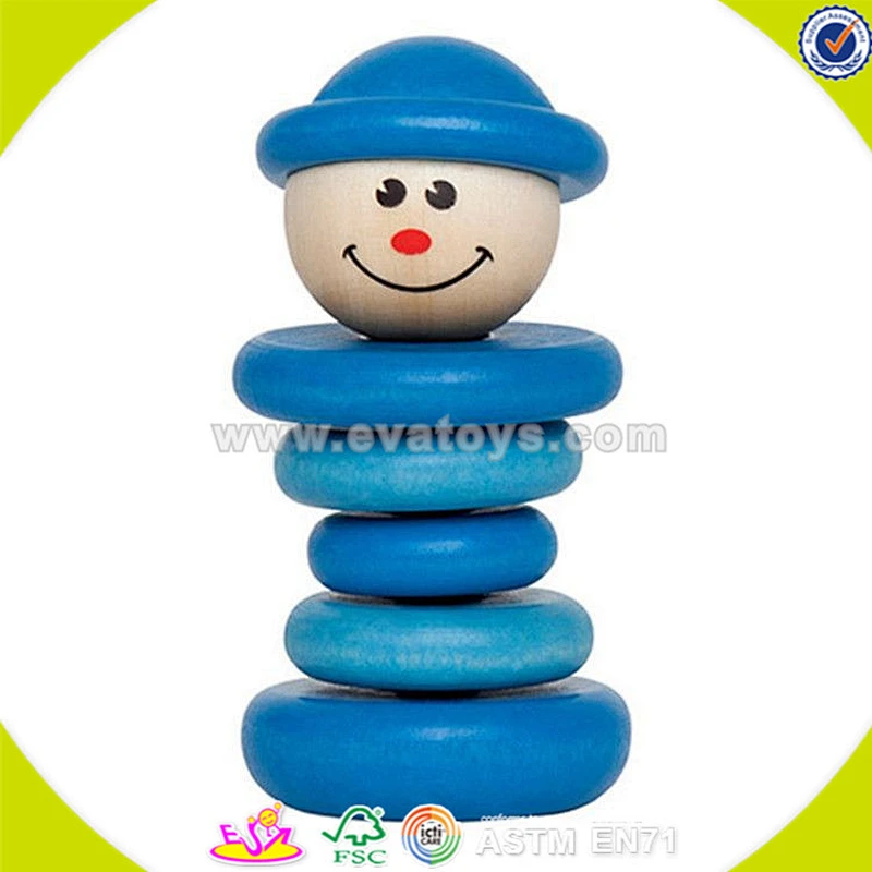 Bebé inteligente al por mayor bloques de apilamiento de madera juego divertido niños bloques de apilamiento de madera juego de juguete traer diversión W13D054