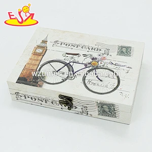 Wholesale fashionable small wooden storage box top quality small wooden box W18A032