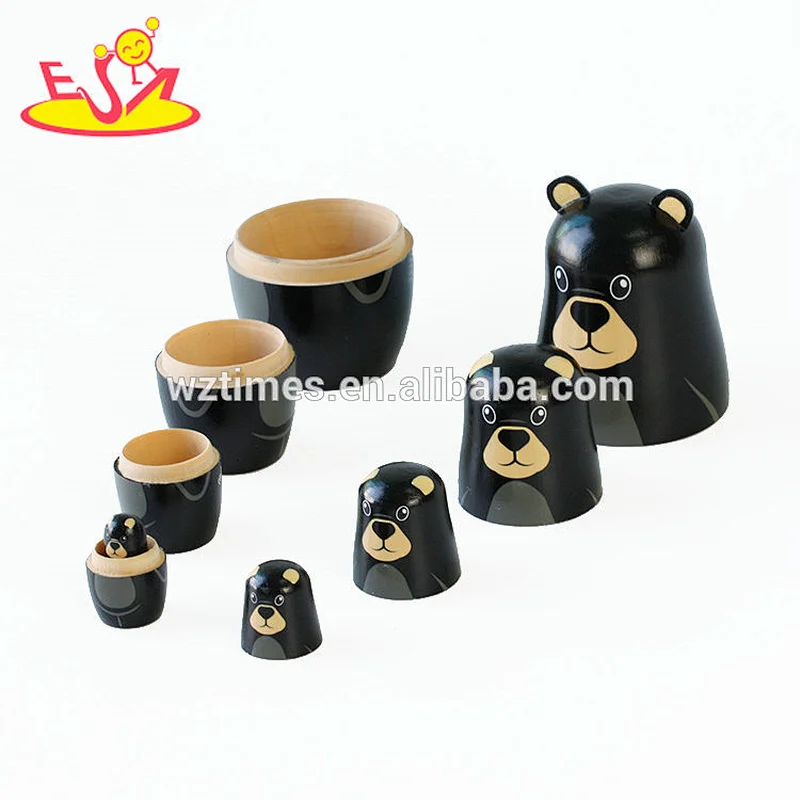 Custom DIY painting wooden Russian nesting dolls for children W06D083