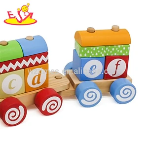 Top fashion educational kids wooden letter train toy with high quality W04A393