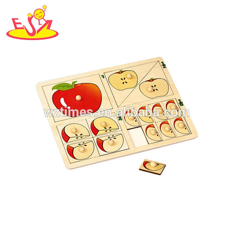 Wholesale teaching aid wooden animal jigsaw cheap newest baby wooden animal jigsaw W14A103