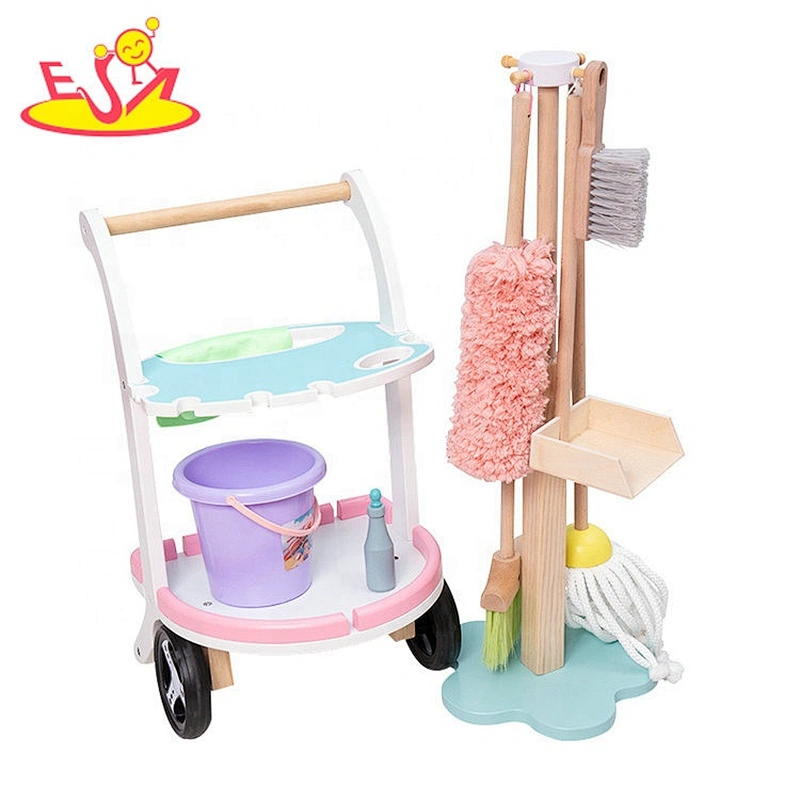 Top sale 9pcs wooden kids clean tool toy for early learning W10D248