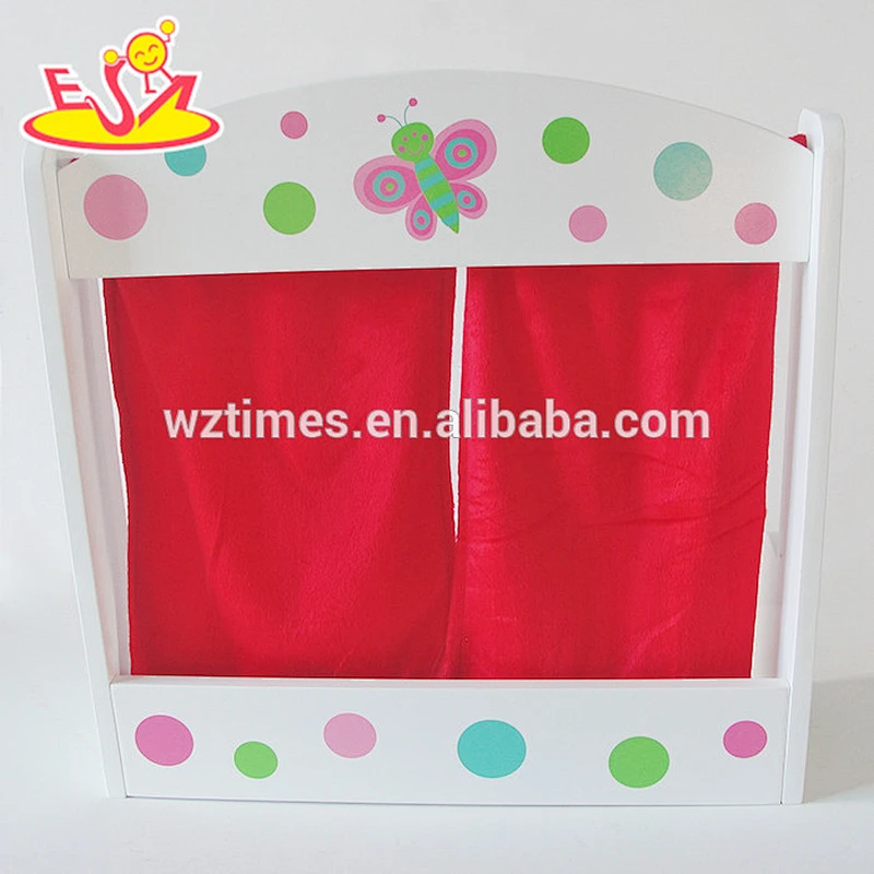 wholesale funny kids wood puppet theatre for sale best puppet theatre for sale W10D139