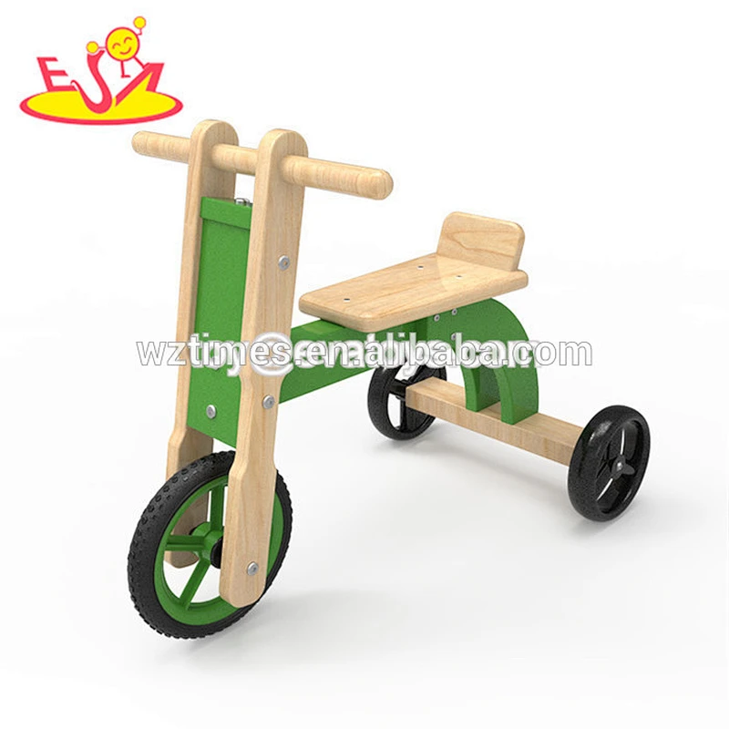 2018 Wholesale new design pink wooden bike toys wholesale kids wooden bicycle W16A032