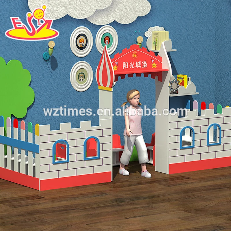 Wholesale funny castle wooden kids playhouse best design wooden kids playhouse preschool play wooden kids playhouse W08C180