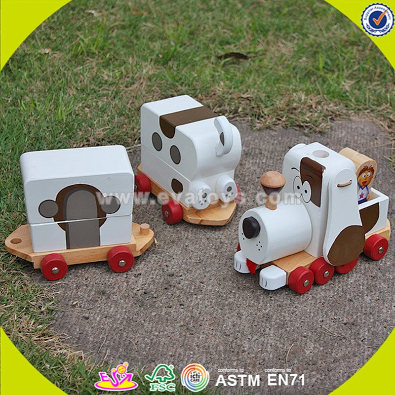 wholesale excellent wooden dog shape drag toy for children W05B090