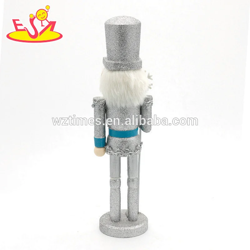 2018 Wholesale fashion design doll toys wooden nutcracker soldier doll for kids W02A287 Silver